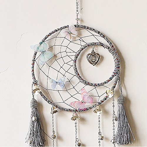 Dandeliondeme Aufhängen Decor Feder Bell Butterfly Dream Catcher Wand Home Cafe Auto Craft Ornament für Schlafzimmer Einzigartige Dekoration, Multi