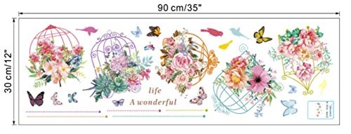 Bunte Garten 3D Lebendige Pflanzen Blume Wandaufkleber Wohnzimmer Blume Schmetterling Bonsai Wandtattoos Diy Mural Art Poster