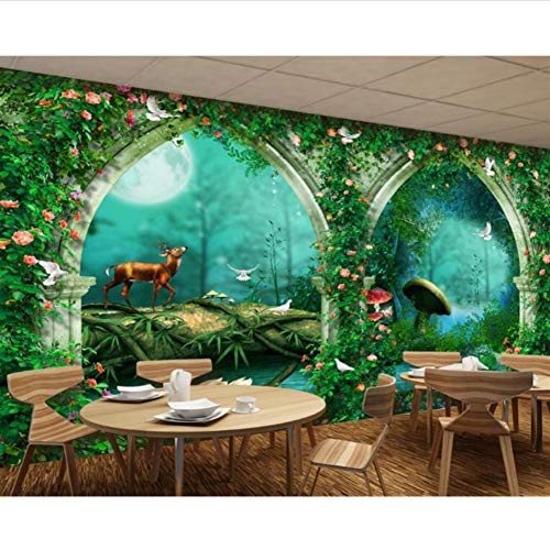 3D Wallpaper Beautiful Dream Arches Märchenwald Garten Tapeten für Kinderzimmer Seidentuch-(W)500x(H)280cm