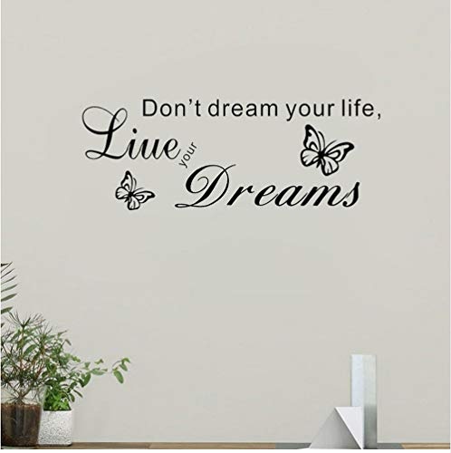 Wandaufkleber Diy Pvc DonT Dream You Life, leben Sie Ihre Träume Art Decal Pvc Wandaufkleber Wohnzimmer 75Cmx27.9Cm