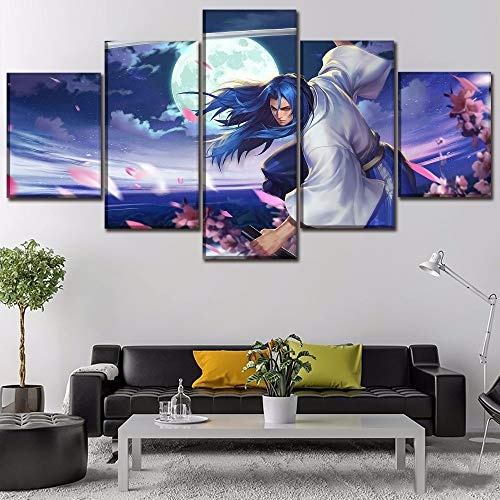 LAKHAFZY Rahmenlos Wall Art Canvas HD Print Paintings 5 Pieces Game Character Painting Divine Dream Picture Home Decor