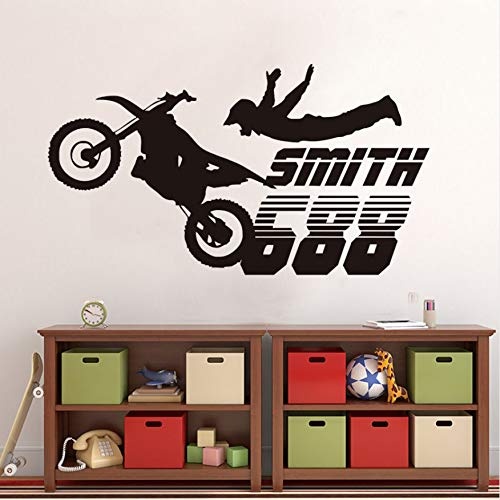 Dirt Bike Motocross Motorrad Wandaufkleber Jungen Room Home Decor Vinyl Wandtattoo Art Home Decoration59X32Cm