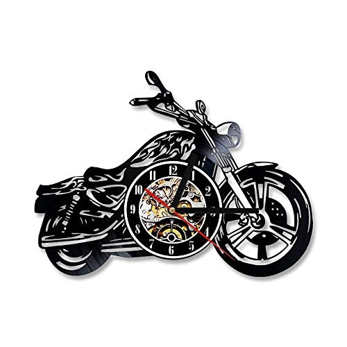 xiaonantian 144 kreative 3D Klassische Vinyl Uhr Motorrad hohl Geschenk Motorrad Form wandkunst Motorradfahrer led Uhr