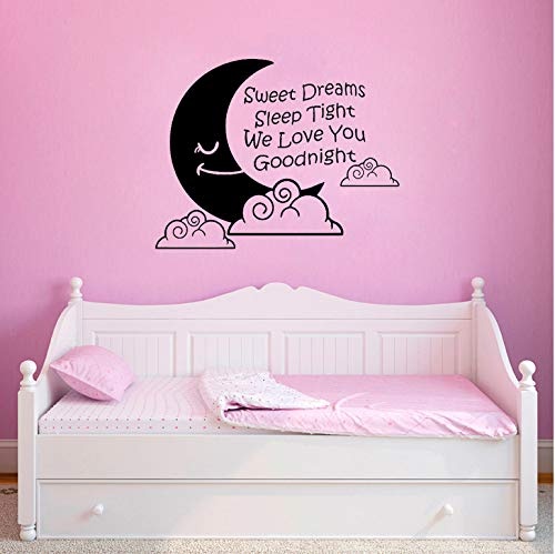 Sweet Dreams Sleep Tight Wir lieben dich Gute Nacht Art Dekor PVC Wandaufkleber für Kidsroom 57x45cm