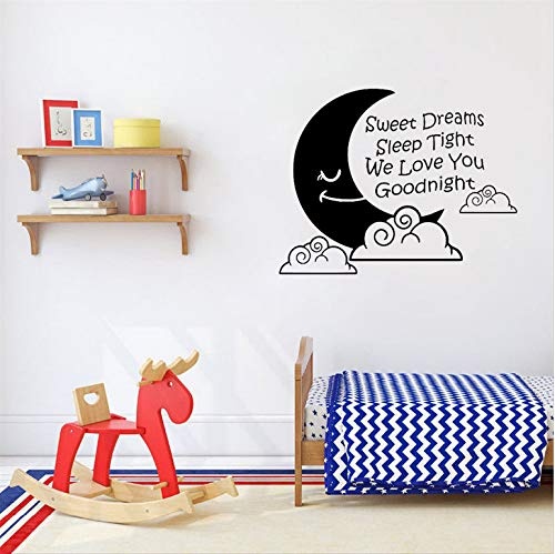 Sweet Dreams Sleep Tight Wir lieben dich Gute Nacht Art Dekor PVC Wandaufkleber für Kidsroom 57x45cm