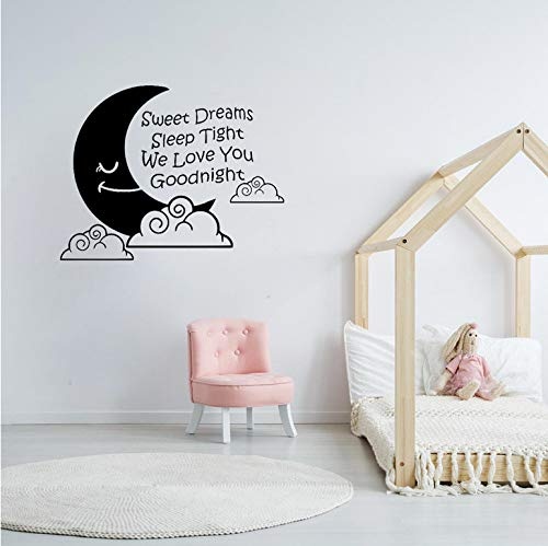 weet Dreams Sleep Tight Wir lieben dich Gute Nacht Art Dekor PVC Wandaufkleber für Kidsroom 57x44cm