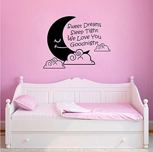 weet Dreams Sleep Tight Wir lieben dich Gute Nacht Art Dekor PVC Wandaufkleber für Kidsroom 57x44cm