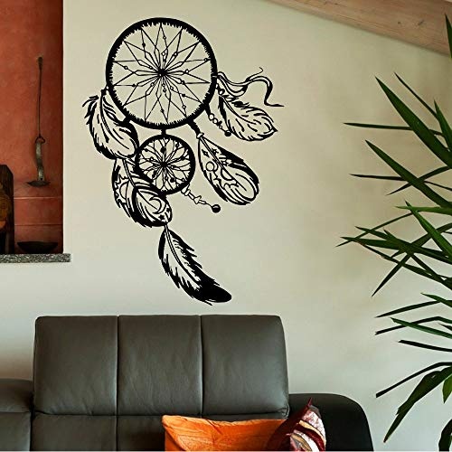 Jixiaosheng Art Design Dream Catcher Vinyl    Wandaufkleber Ausgangsdekor S Nacht Symbol Indian Aufkleber Schlafzimmer Wohnzimmer Dream Catch    58 * 67 Cm