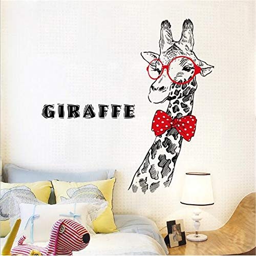 CHLCH Wandtattoo Home Wohnzimmer Schlafzimmer Sofa Hintergrund TV Wanddekor, Giraffe Art 60 * 90