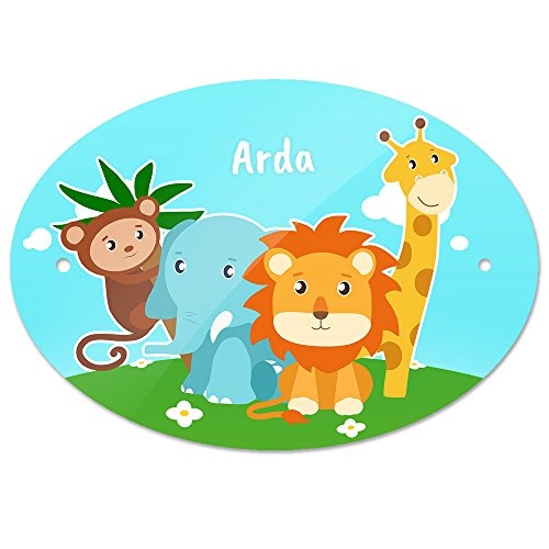 Türschild mit Namen Arda und schönem Tier-Motiv...