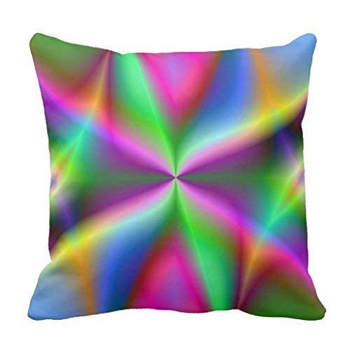 TKMSH Colorful Metallic Fractal Lustre Pillow Cover for...