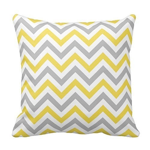 Yellow and Gray Chevron Zigzag Pattern Design Decorative...
