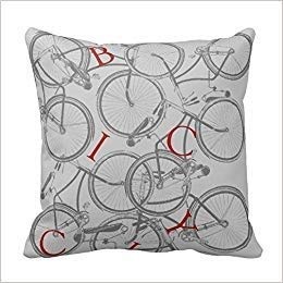 Square Vintage Bicycles Throw Pillow Cover Pillowcase...