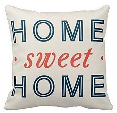 TKMSH Home Sweet Home Modern Typography Red Navy Blue...