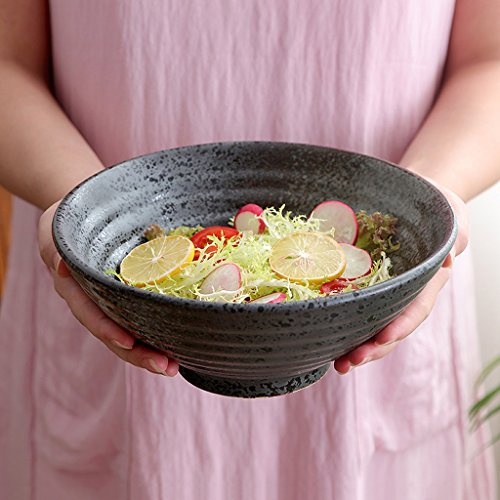 Kreative Ramen Bowl Retro Japanischen Stil Haushalt Große Suppe Schüssel Keramik Geschirr Salatschüssel ( größe : 9 inches )