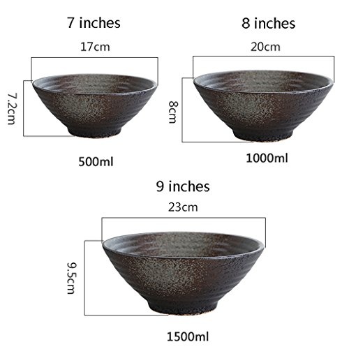 Kreative Ramen Bowl Retro Japanischen Stil Haushalt Große Suppe Schüssel Keramik Geschirr Salatschüssel ( größe : 9 inches )