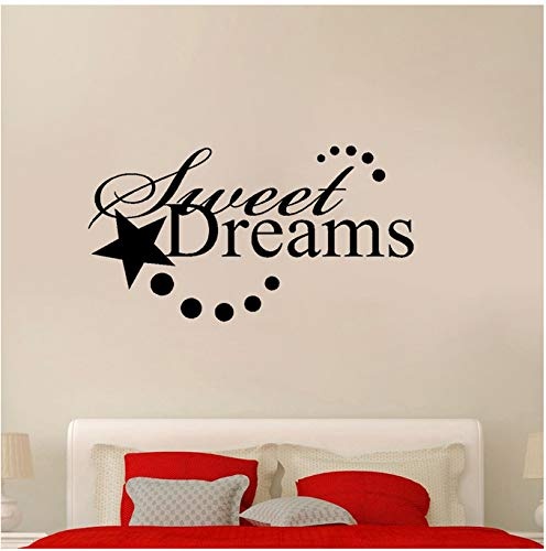 YXBB Wohnkultur Sweet Dream Art Applique PVC Wandaufkleber für Schlafzimmer 75x40cm