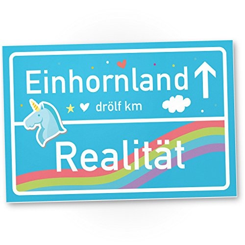 Einhornland Dream Kunststoff Schild (30 x 20 cm),...