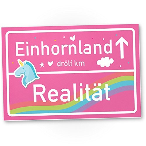DankeDir! Einhornland Dream Kunststoff Schild (30 x 20...