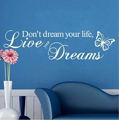 Olivialulu DonT Dream Your Life Schmetterling kreative Wandtattoos 8142 inspirierende Zitate dekorative Vinyl Wandaufkleber Home Decorcolor Größe kann angepasst werden