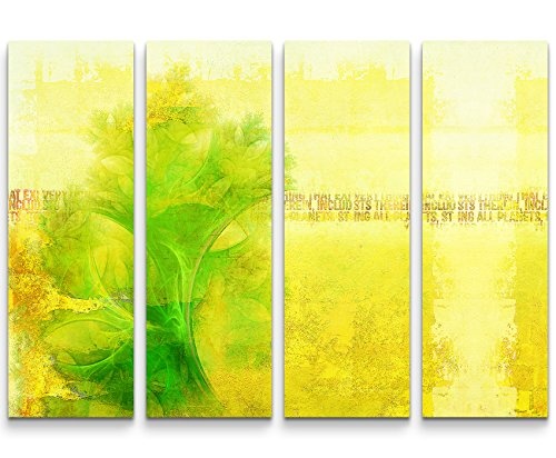 Dreams in Yellow 4 teiliges hochwertiges Wandbild auf Leinwand
