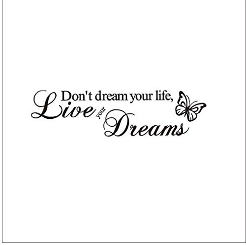 Dont Dream Your Life Art Vinyl Quote Wall Stickers Wall Decals Home Decor Live Your Dreams