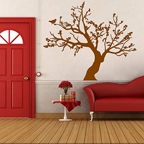 BDWZ Hight Qualität Carving Große 80 * 95 Cm Familie Baum Moderne Home Aufkleber Wandaufkleber Vögel Auf Dem Zweig Wanddekor 3D Wandkunst,Chocolate