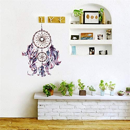 Bunte Feder Wandaufkleber Fangen Monternet Dream Catcher Art Design Aufkleber Dekoration Wohnzimmer Kinderzimmer Tür Aufkleber