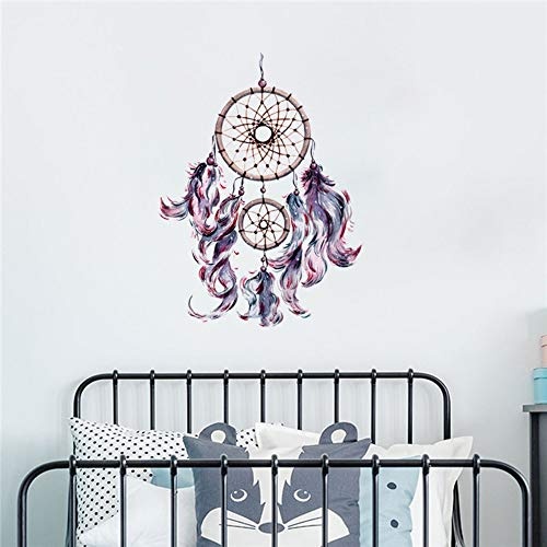 Bunte Feder Wandaufkleber Fangen Monternet Dream Catcher Art Design Aufkleber Dekoration Wohnzimmer Kinderzimmer Tür Aufkleber