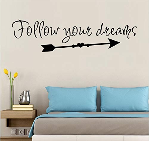 Text Aufkleber Herz Muster Tapete Follow Your Dreams...