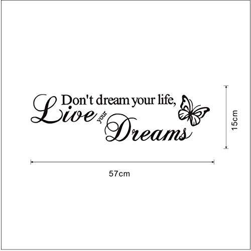 Don  t Dream Your Life Art Vinyl Quote Wall Stickers Wall Decor Home Decor Live Your Dreams