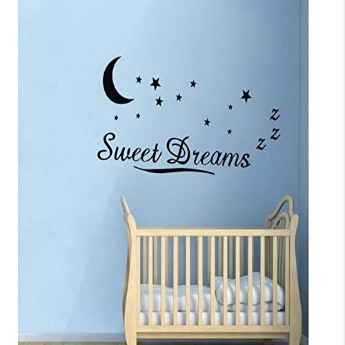 CHENYAN Wandaufkleber Lasting Sweet Dreams To The Moon Star Newspaper Line Art Vinyl Wall Stickers Decals Children Home Decoration 2018 New.
