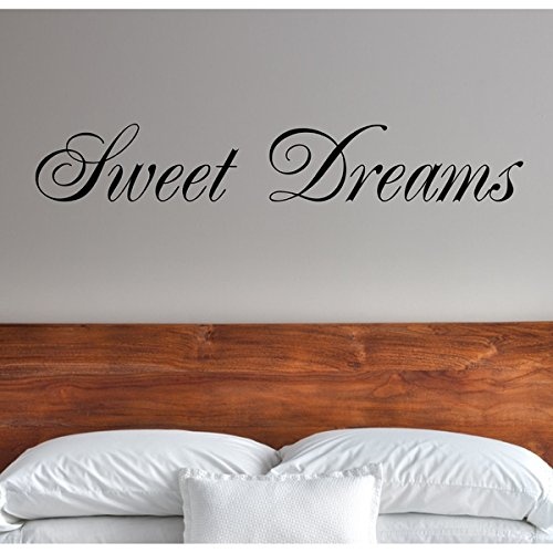 wandaufkleber spruch Wall Quotes Decals Removable Stickers Vinyl Sweet Dreams Letters Home Decor Black For Living Room Mural Art For Bedroom Living Home Family