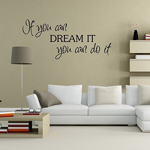 wandaufkleber spruch Wall Quotes Decals Removable Stickers Vinyl If You Can Dream It Decal Funny Bathrooms Mural Art For Bedroom Living Home Family