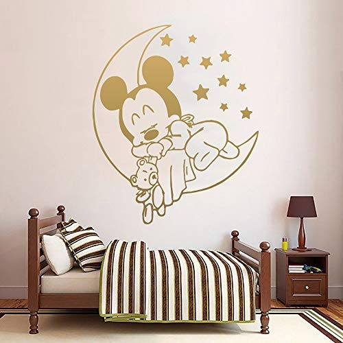 wandaufkleber 3d Mickey Minnie Mouse Wall Art Decal Sticker Cartoon Style Mickey Mouse Sweet Dream Wall Sticker Home Decor For Kids Room Bedroom Decoration