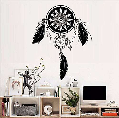 Gwgdjk  Art Decor Aufkleber Aufkleber Dream Catcherr Catcher Dream Feather Circle Amulet Indien Vinyl Wasserdichte Tapete