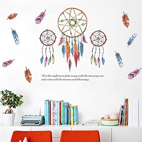 Colorful Flying Dream Feathers Wall Decals Living Room...
