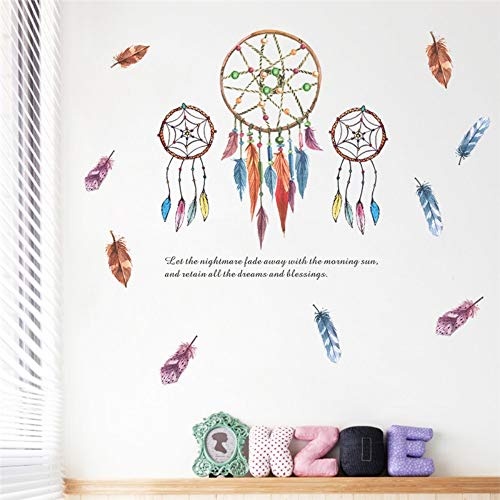 Colorful Flying Dream Feathers Wall Decals Living Room Bedroom Home Decor 30 * 90Cm Wall Stickers Pvc Mural Art Diy Wallpaper