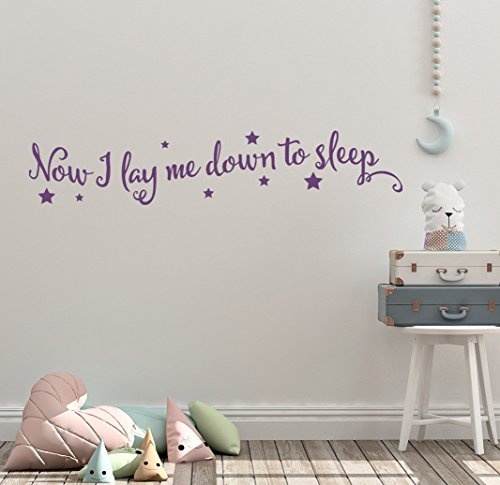 Wandaufkleber Wall Sticker quotes 46"x9" Now I Lay Me Down To Sleep Bedtime Prayer Children Child Kid Son Daughter Stars Dream Bed Wall Decal Sticker Art Mural Home Decor Quote