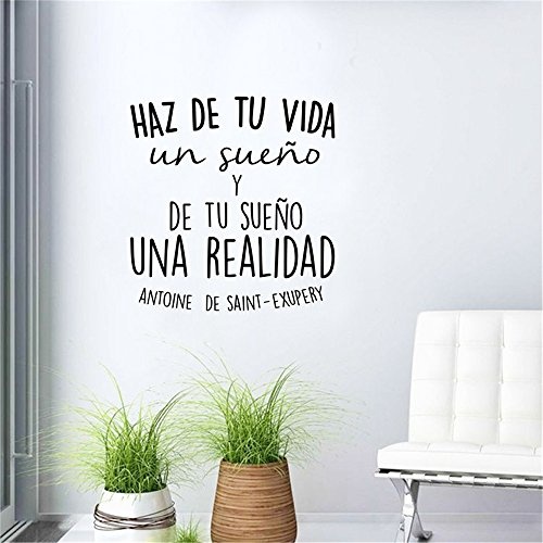 wandaufkleber schlafzimmer Wall Sticker Quote Spanish Inspirational Positive Quotes Vinyl Wall Sticker Life Dreams Art Decals For Spanish Home Decoration