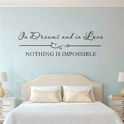 Inspiring Quote Wall Sticker Home Decoration Removable Love Quote Wall Decal Vinyl Wall Art In Dreams And In Love Murals  120x34cm