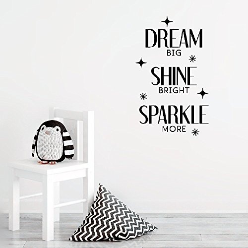 Wandaufkleber Schlafzimmer Wall Decals Inspirational Vinyl Wall Art Dream Shine Sparkle