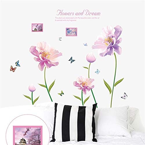 Wandaufkleber für Mädchen Jungen Schlafzimmer Wohnzimmer Zitate Abnehmbare Rosa Dream Blossom Blumen DIY PVC Home Arts Poster