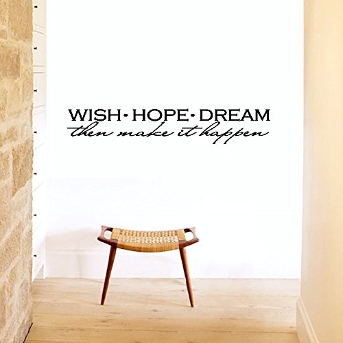 wandaufkleber 3d schlafzimmer 46X10 Wish Hope Dream Then Make It Happen Inspiration Wall Decal Sticker Art Mural Home Dcor Quote For Bedroom Living Room