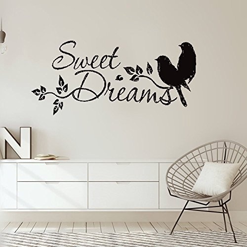 Wandaufkleber Schlafzimmer Art Saying Lettering Sticker Wall Decoration Art Sweet Dreams