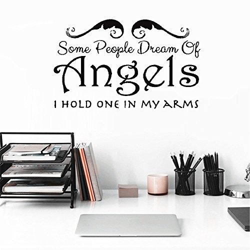 Wandaufkleber Schlafzimmer quotes wall stickers Vinyl Art Decal Beautiful quote Some People Dream of Angels I hold one in my arms