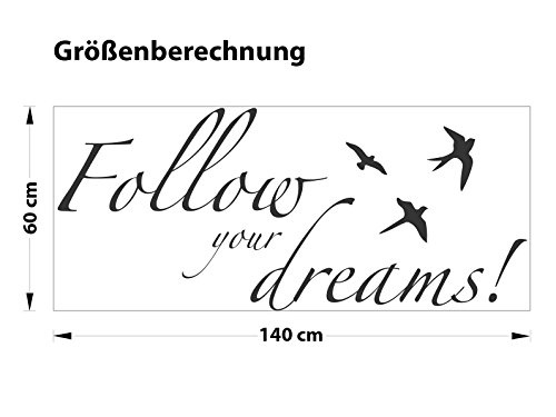 Comedy Wall Art Follow Your Dreams! - Weiss - ca. 140 x 60 cm