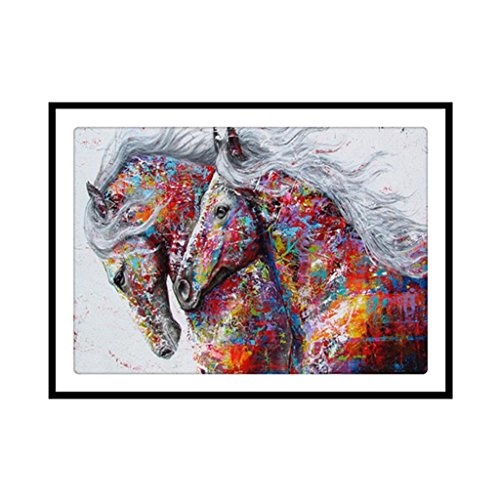 qisuw DIY 5D Diamant (Pferd) -staron Full HSS-Stickerei Strass Gemälde Kreuzstich Colorful Dream Kit Wand Art Decor von Nummer Kits Home Decor