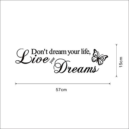 Träumen Sie nicht Ihr Leben Art Vinyl Quote Wandaufkleber Wandtattoos Home Decor Live Your Dreams