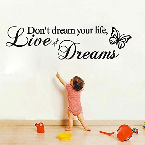 Träumen Sie nicht Ihr Leben Art Vinyl Quote Wandaufkleber Wandtattoos Home Decor Live Your Dreams